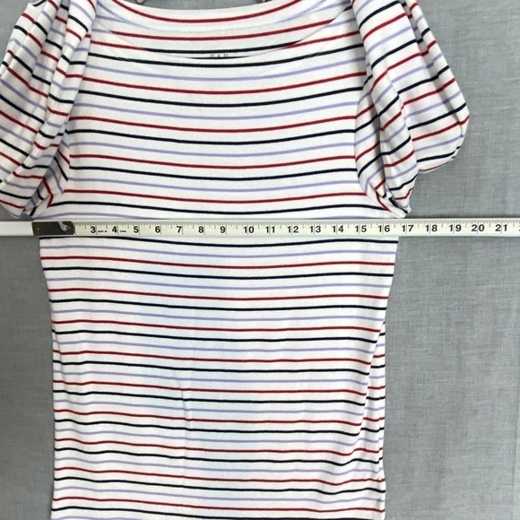 GAP Shirt Long Sleeve Tee Striped Sz Large Boat Neck Cotton Blend Soft - Picture 6 of 8